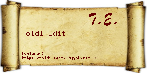 Toldi Edit névjegykártya